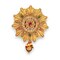 Sari Brooch for Indian Saree Traditional Kundan Design Bollywood Jewelry Brooch for Women Bridal Golden Brooches Pins Scarf Dupatta Dress Accessories for Wedding Gift (2.5 Inches)